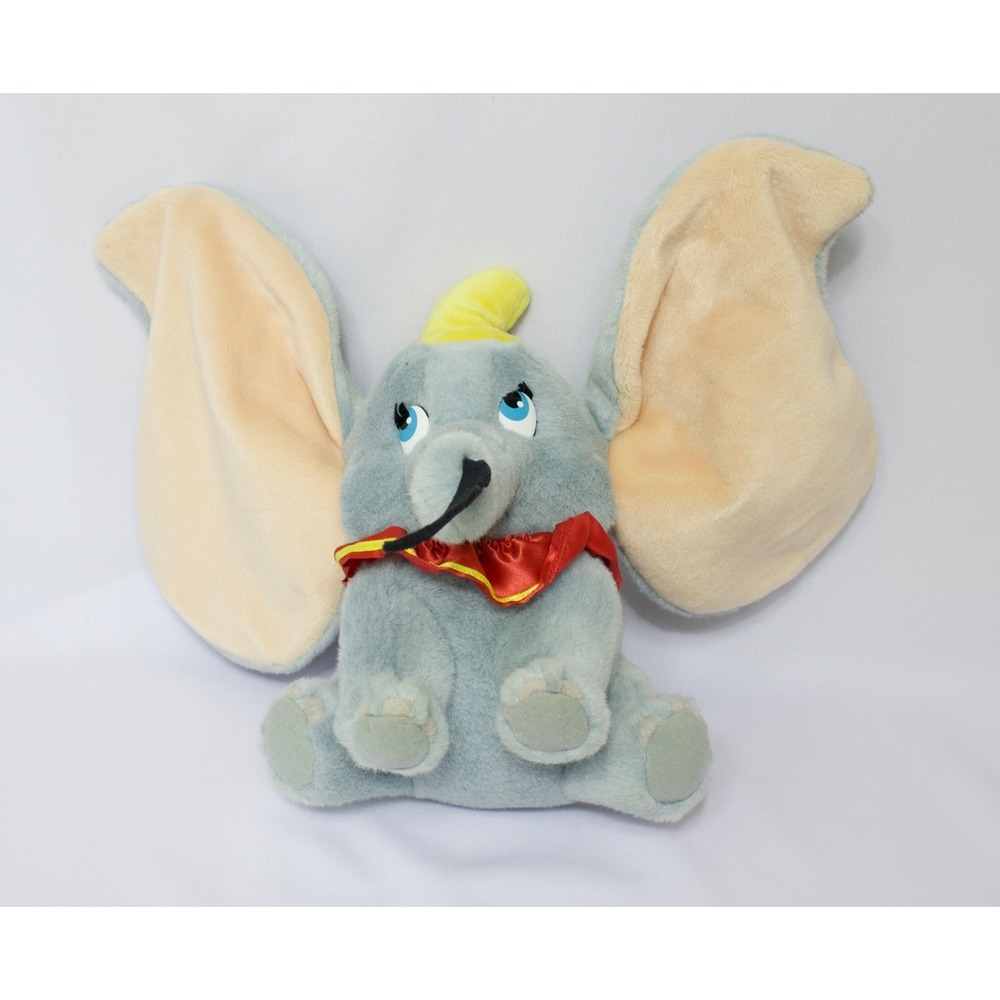 Vintage Disney World‎ Dumbo Feather 14" Plastic Eyes Plush With Tags
